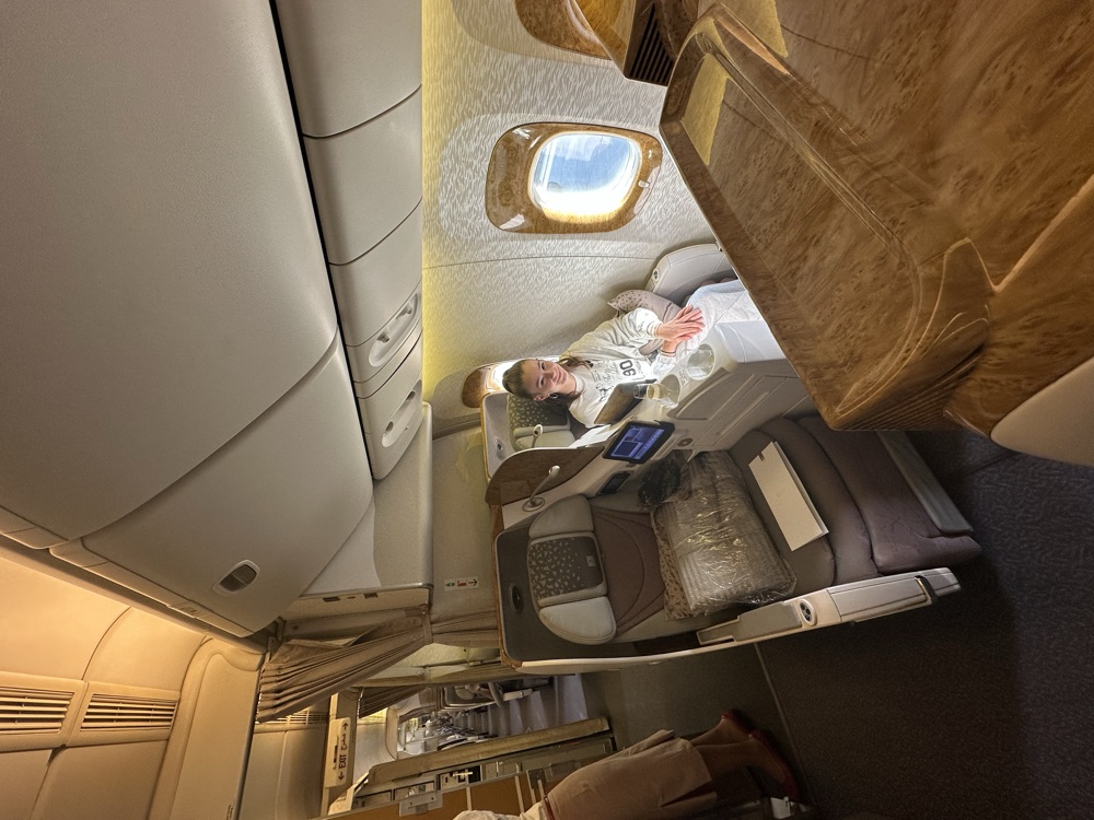 Feli an der Bordbar im A380